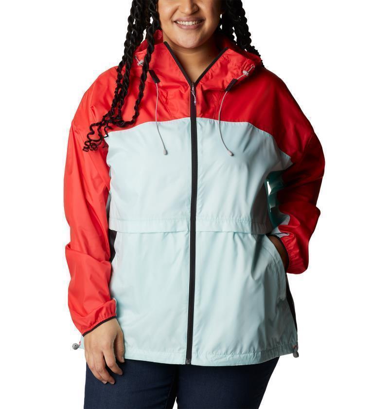 Alpine Chill Windbreaker, Extended - Womens - Red Hibiscus / Icy Morn / Black 1