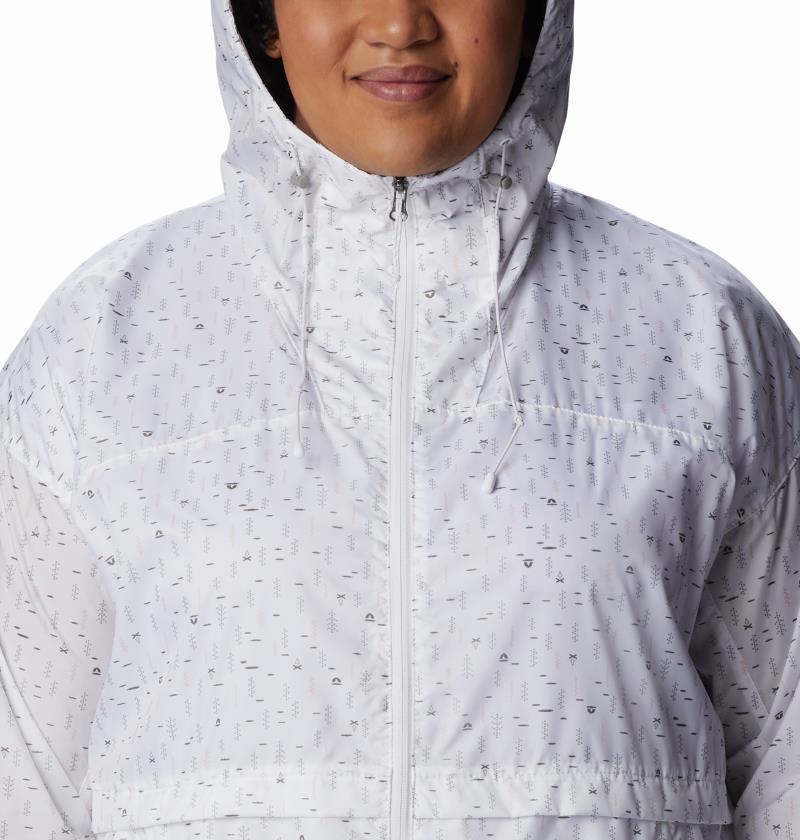 Alpine Chill Windbreaker, Extended - Womens - White Campdot Print 6