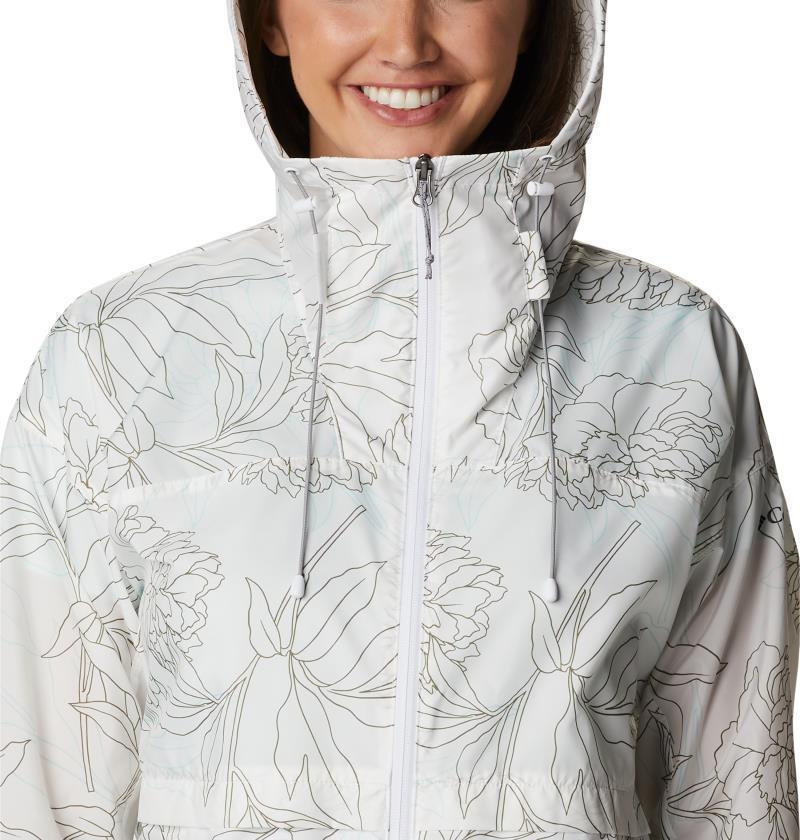 Alpine Chill Windbreaker - Womens - White Leafy Lines Print 5