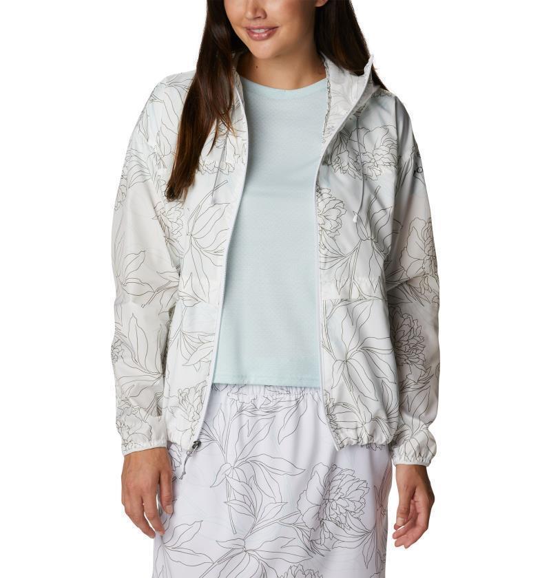 Alpine Chill Windbreaker - Womens - White Leafy Lines Print 3