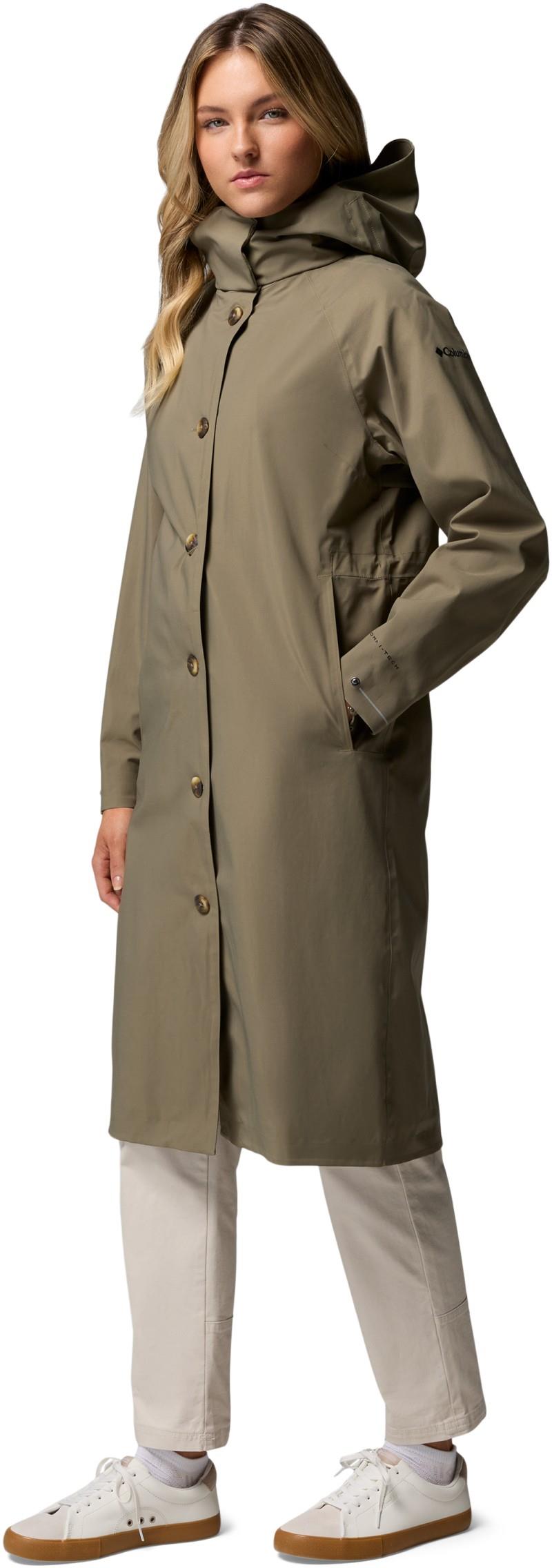 AmazeTrench Rain Jacket - Womens - stone green 1