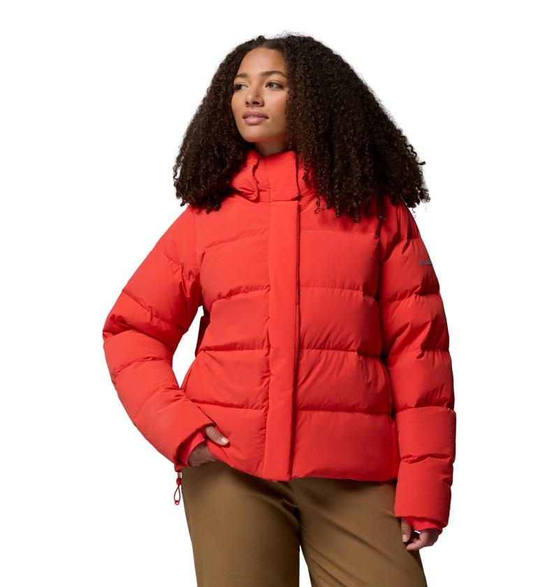 Amaze Puff Hooded Jacket, Extended - Womens - poppy red 1