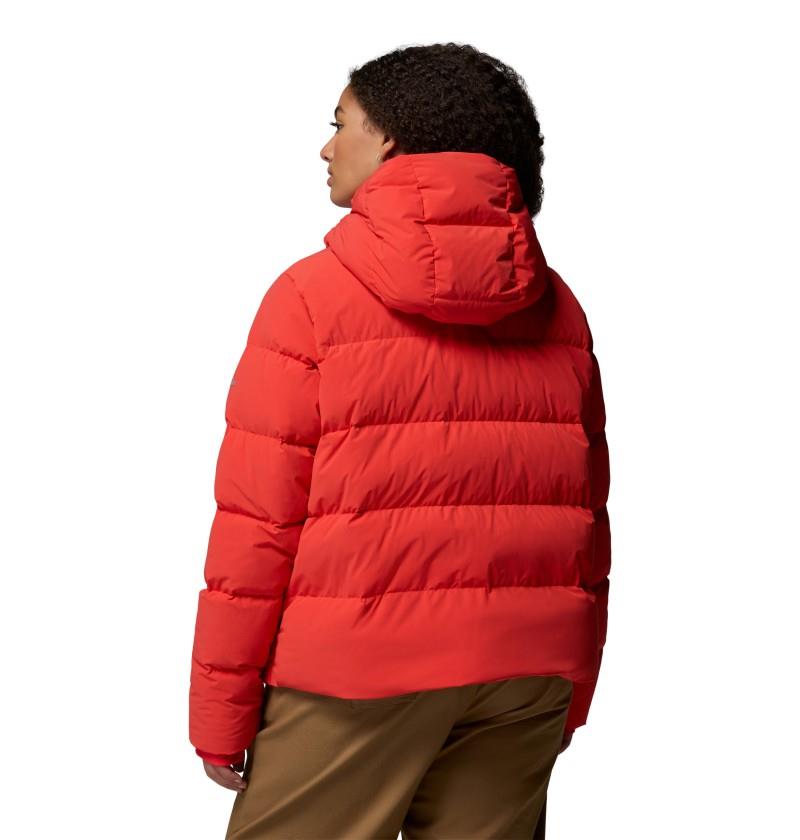 Amaze Puff Hooded Jacket, Extended - Womens - poppy red 1