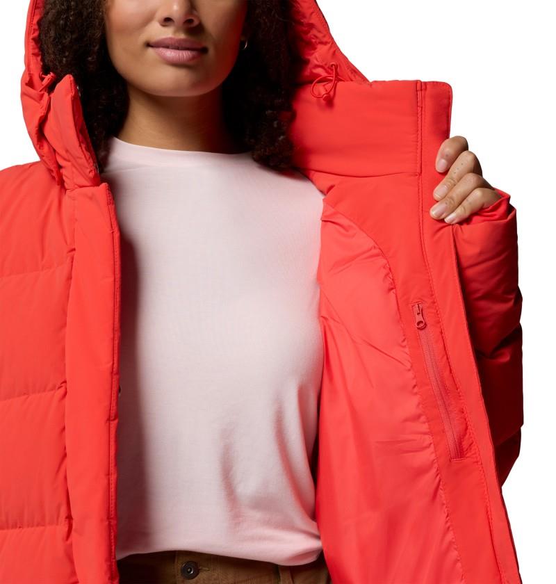 Amaze Puff Hooded Jacket, Extended - Womens - poppy red 1