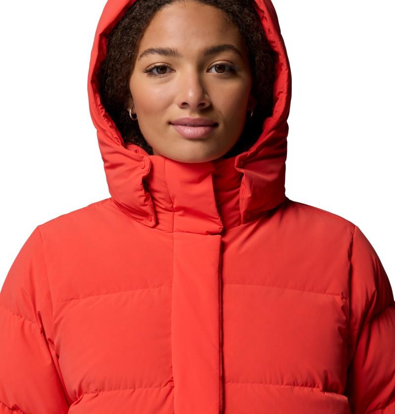 Amaze Puff Hooded Jacket, Extended - Womens - poppy red 1