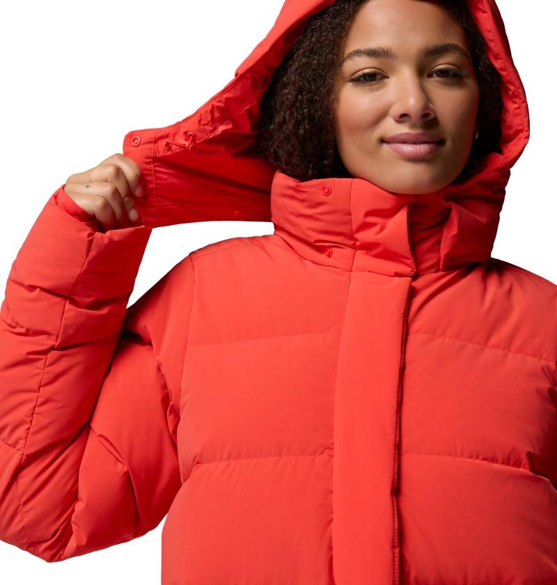 Amaze Puff Hooded Jacket, Extended - Womens - poppy red 1