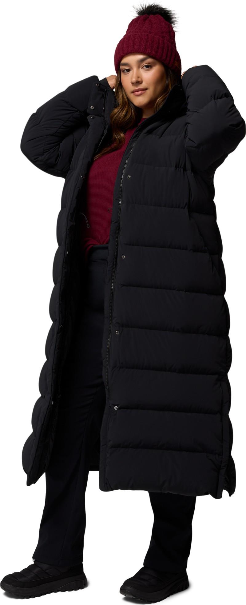 Amaze Puff Long Hooded Jacket, Extended - Womens - black 1