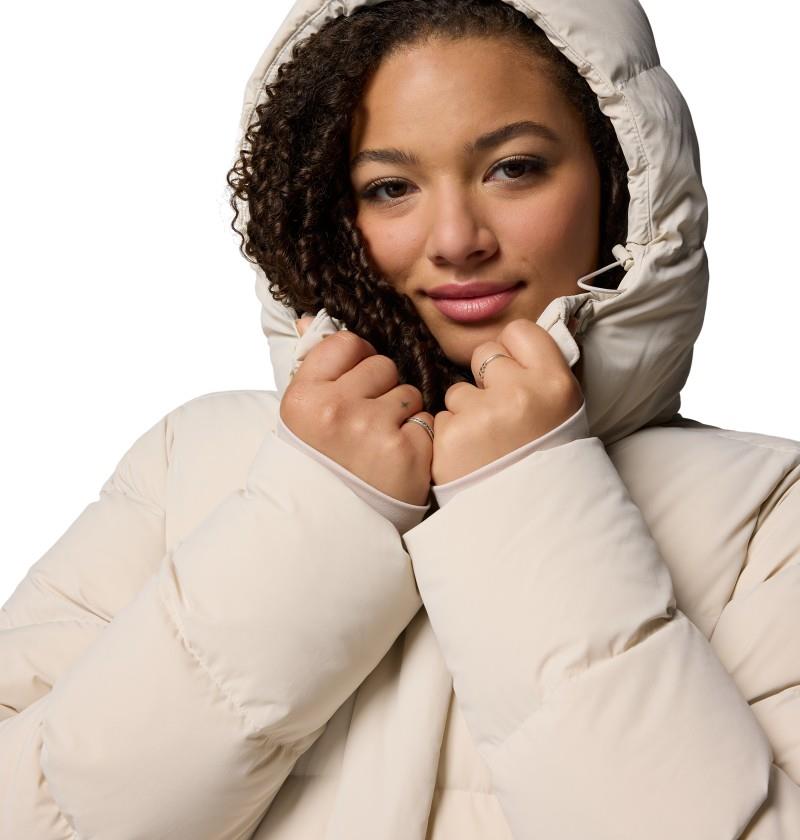 Amaze Puff Long Hooded Jacket, Extended - Womens - dark stone 1
