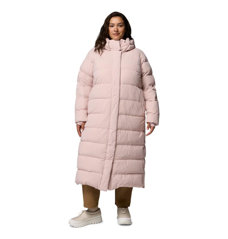 Amaze Puff Long Hooded Jacket, Extended - Womens - mineral pink 1