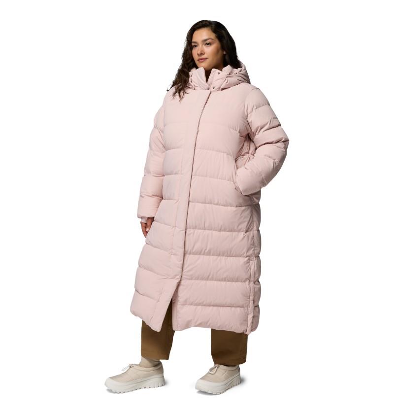 Amaze Puff Long Hooded Jacket, Extended - Womens - mineral pink 1