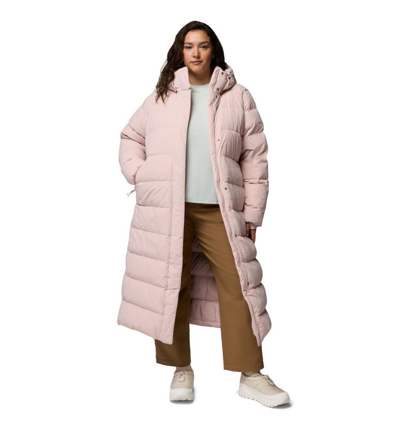 Amaze Puff Long Hooded Jacket, Extended - Womens - mineral pink 1