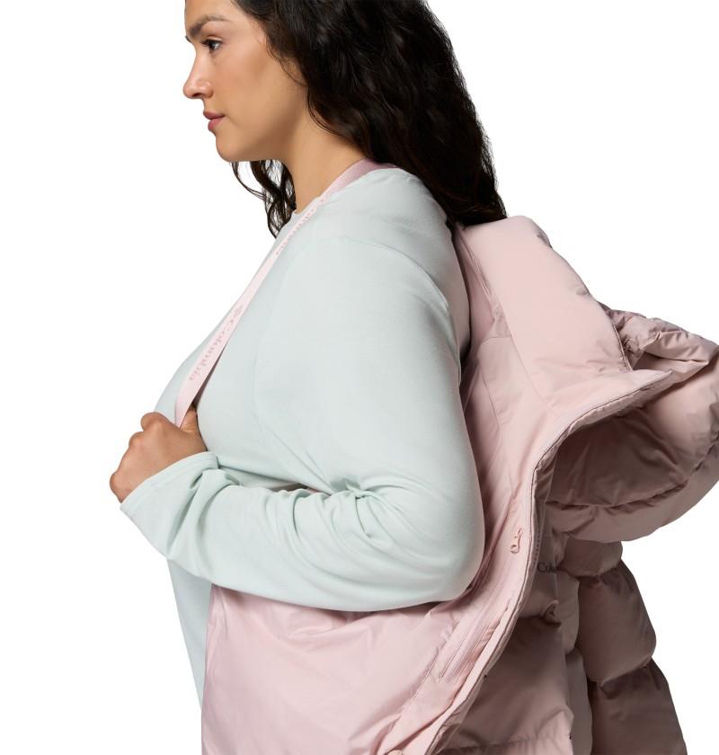Amaze Puff Long Hooded Jacket, Extended - Womens - mineral pink 1