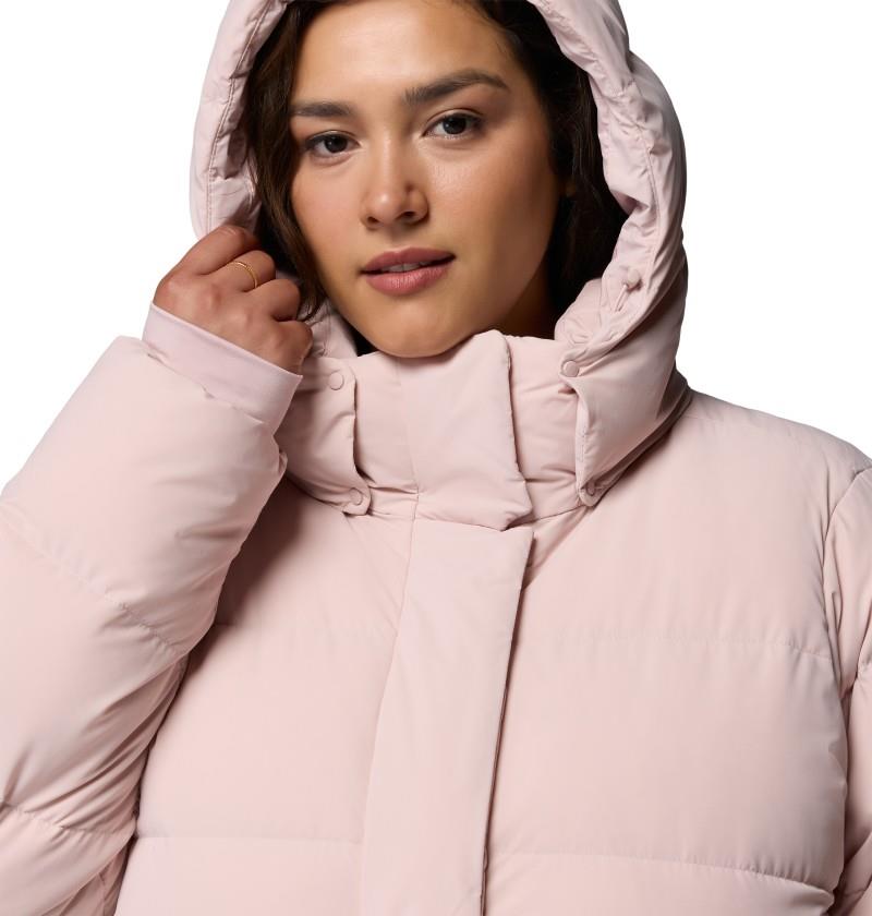 Amaze Puff Long Hooded Jacket, Extended - Womens - mineral pink 1