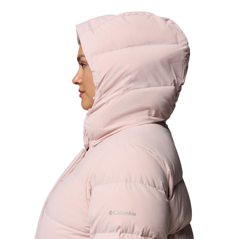 Amaze Puff Long Hooded Jacket, Extended - Womens - mineral pink 1