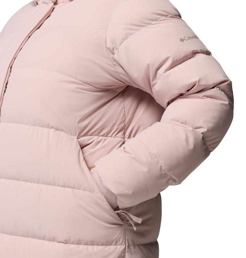 Amaze Puff Long Hooded Jacket, Extended - Womens - mineral pink 1