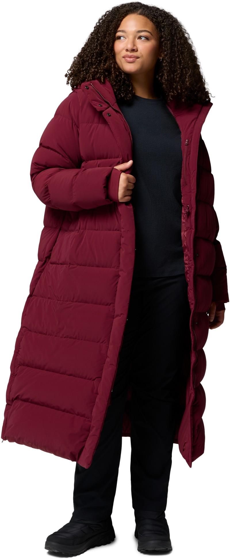 Amaze Puff Long Hooded Jacket, Extended - Womens - rich wine 1