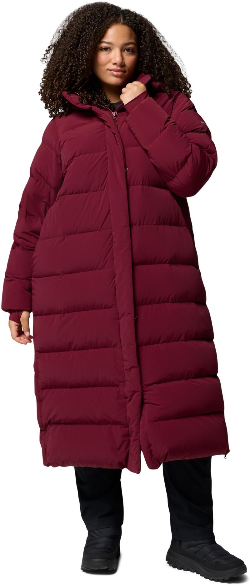 Amaze Puff Long Hooded Jacket, Extended - Womens - rich wine 1