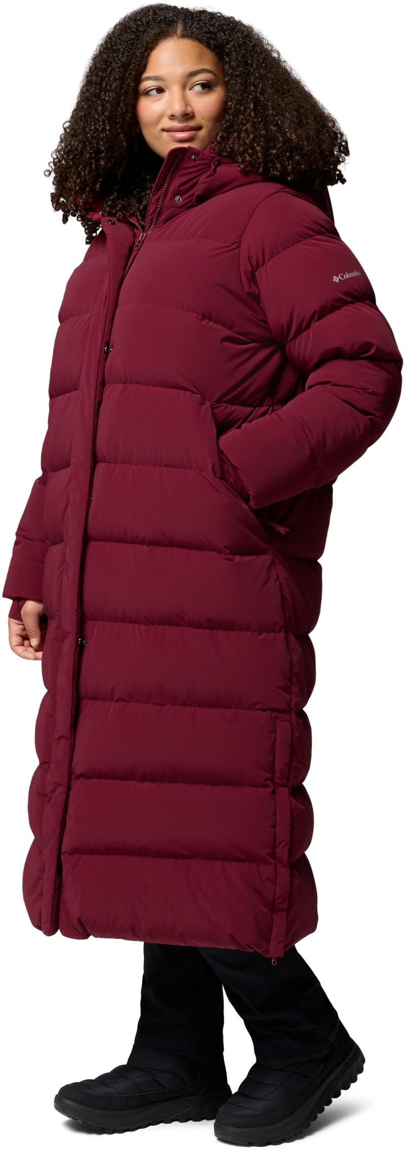 Amaze Puff Long Hooded Jacket, Extended - Womens - rich wine 1