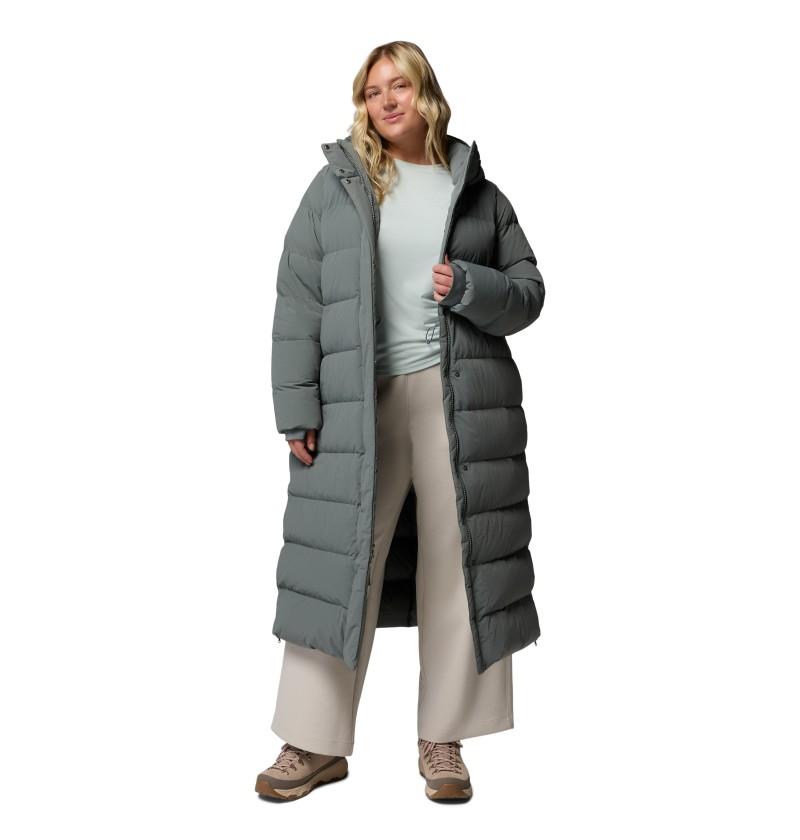 Amaze Puff Long Hooded Jacket, Extended - Womens - sedona sage 1