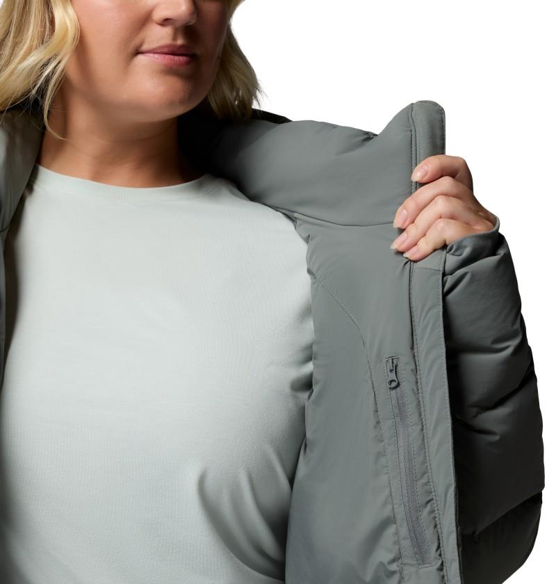 Amaze Puff Long Hooded Jacket, Extended - Womens - sedona sage 1