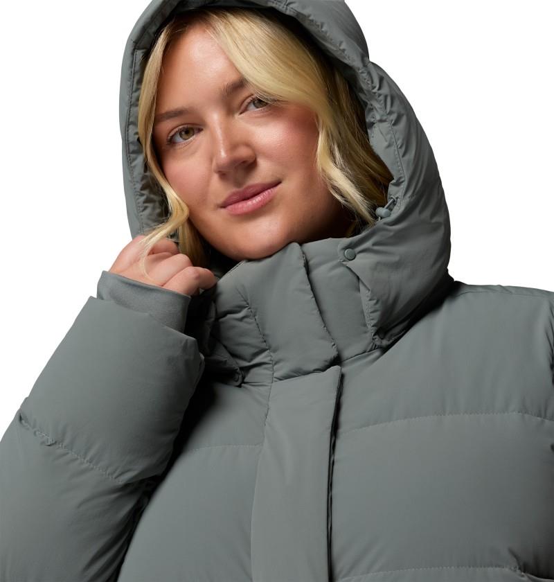 Amaze Puff Long Hooded Jacket, Extended - Womens - sedona sage 1