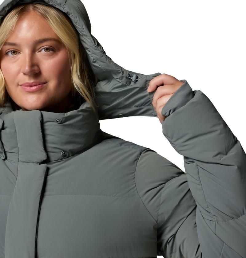 Amaze Puff Long Hooded Jacket, Extended - Womens - sedona sage 1