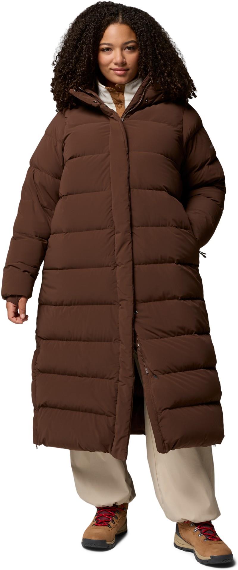 Amaze Puff Long Hooded Jacket, Extended - Womens - tobacco 1