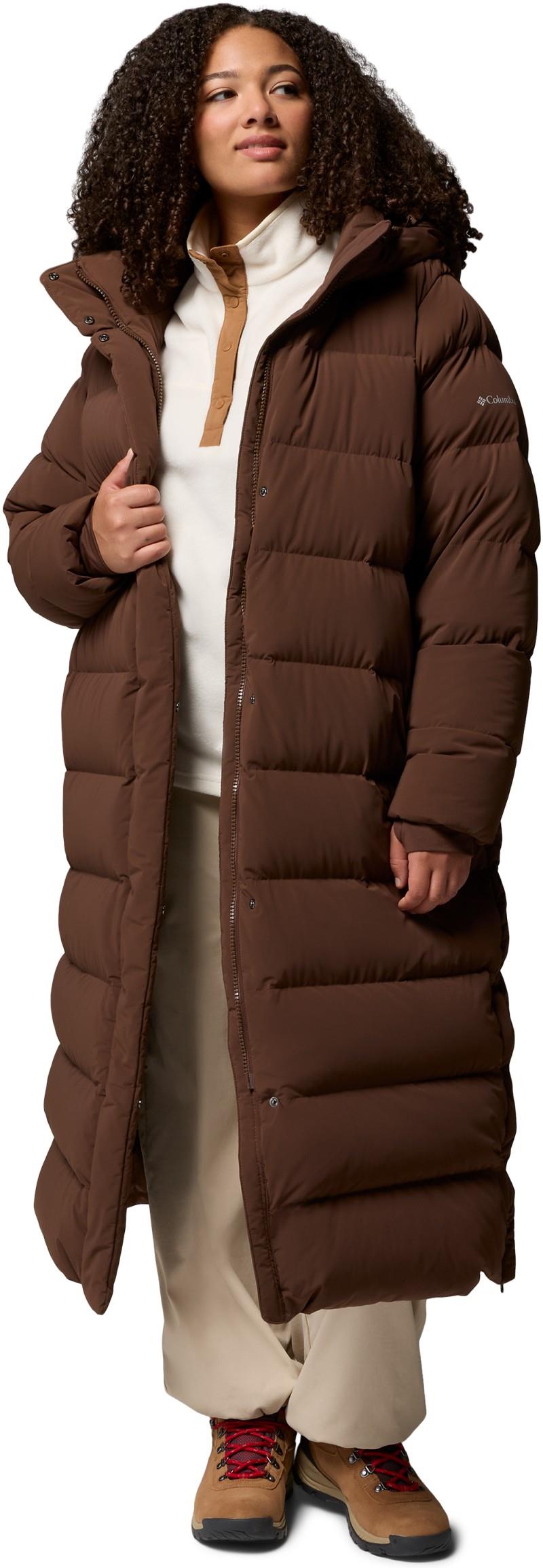 Amaze Puff Long Hooded Jacket, Extended - Womens - tobacco 1
