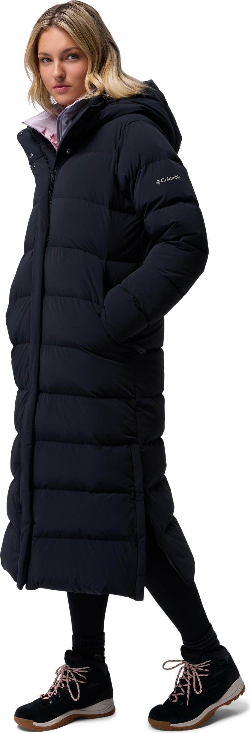 Amaze Puff Long Hooded Jacket - Womens - black 1