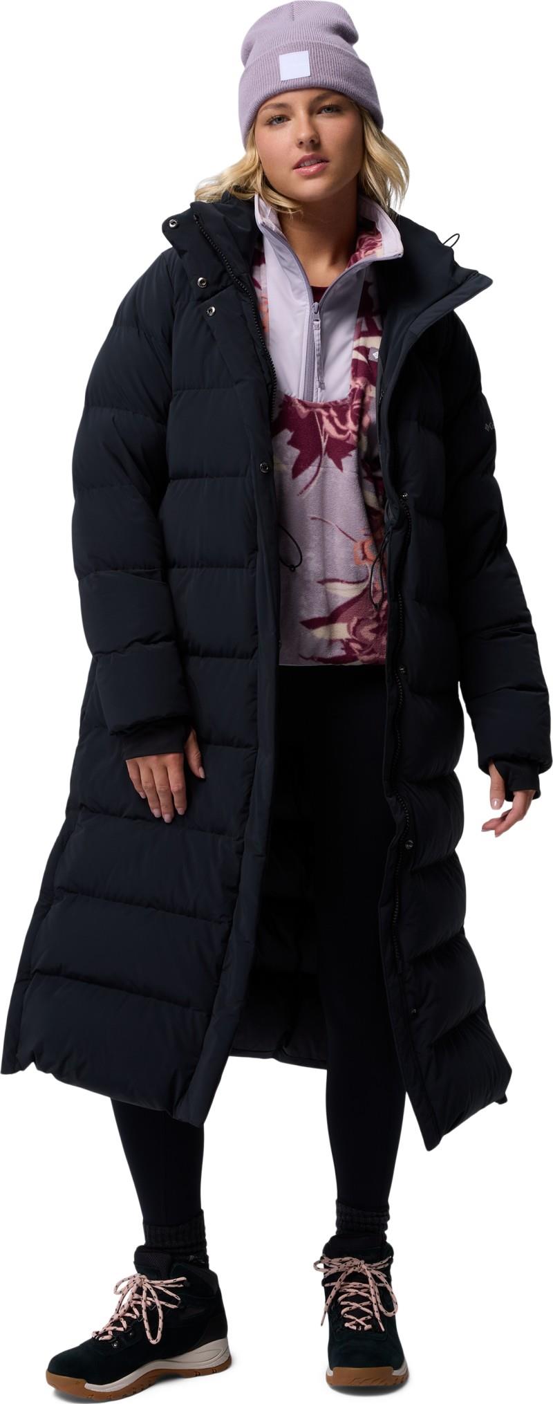 Amaze Puff Long Hooded Jacket - Womens - black 1