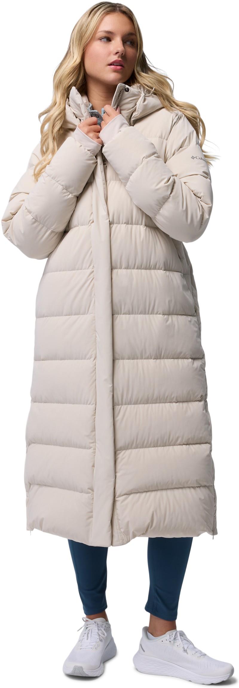 Amaze Puff Long Hooded Jacket - Womens - dark stone 1