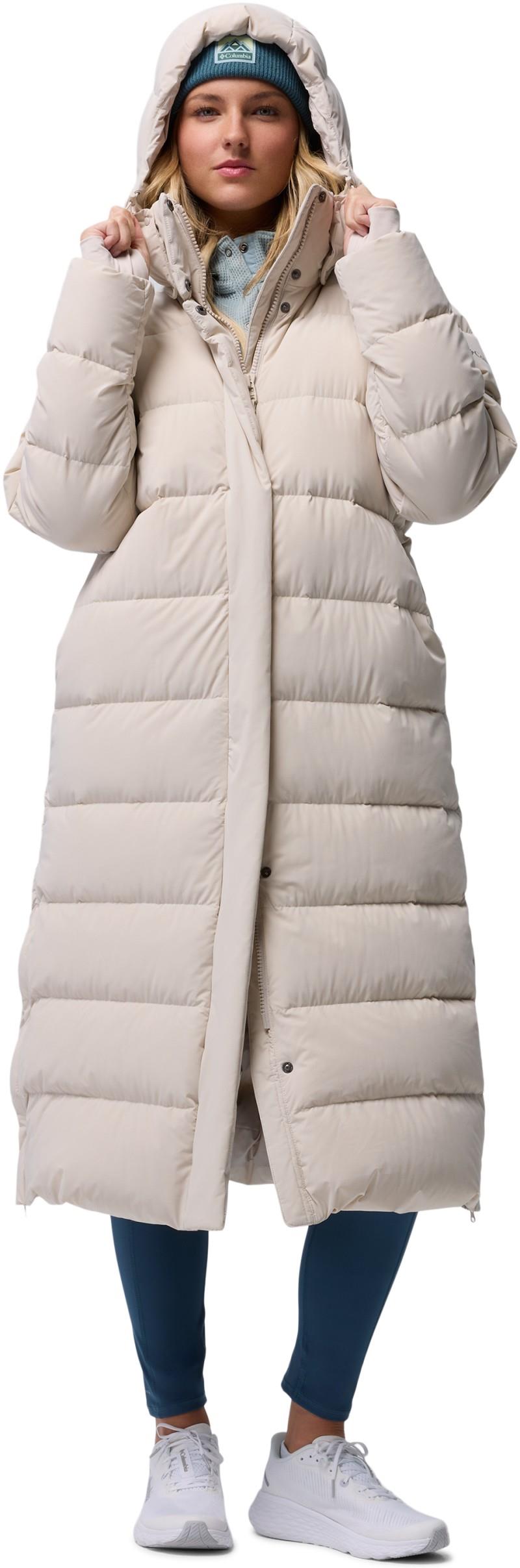 Amaze Puff Long Hooded Jacket - Womens - dark stone 1