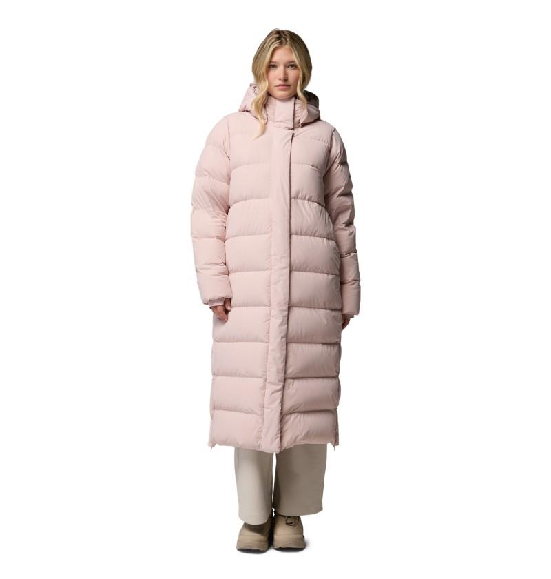 Amaze Puff Long Hooded Jacket - Womens - mineral pink 1