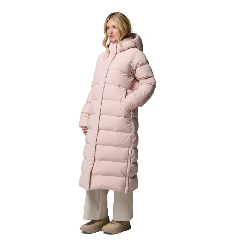 Amaze Puff Long Hooded Jacket - Womens - mineral pink 1