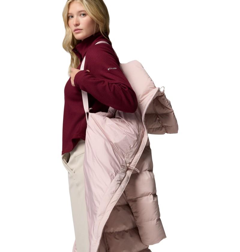 Amaze Puff Long Hooded Jacket - Womens - mineral pink 1