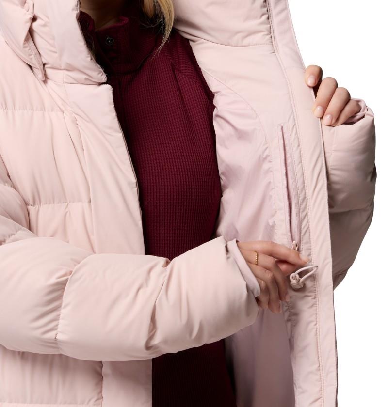 Amaze Puff Long Hooded Jacket - Womens - mineral pink 1