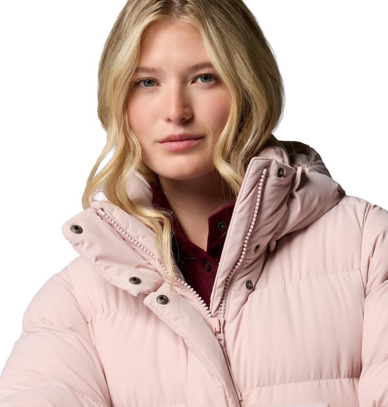 Amaze Puff Long Hooded Jacket - Womens - mineral pink 1