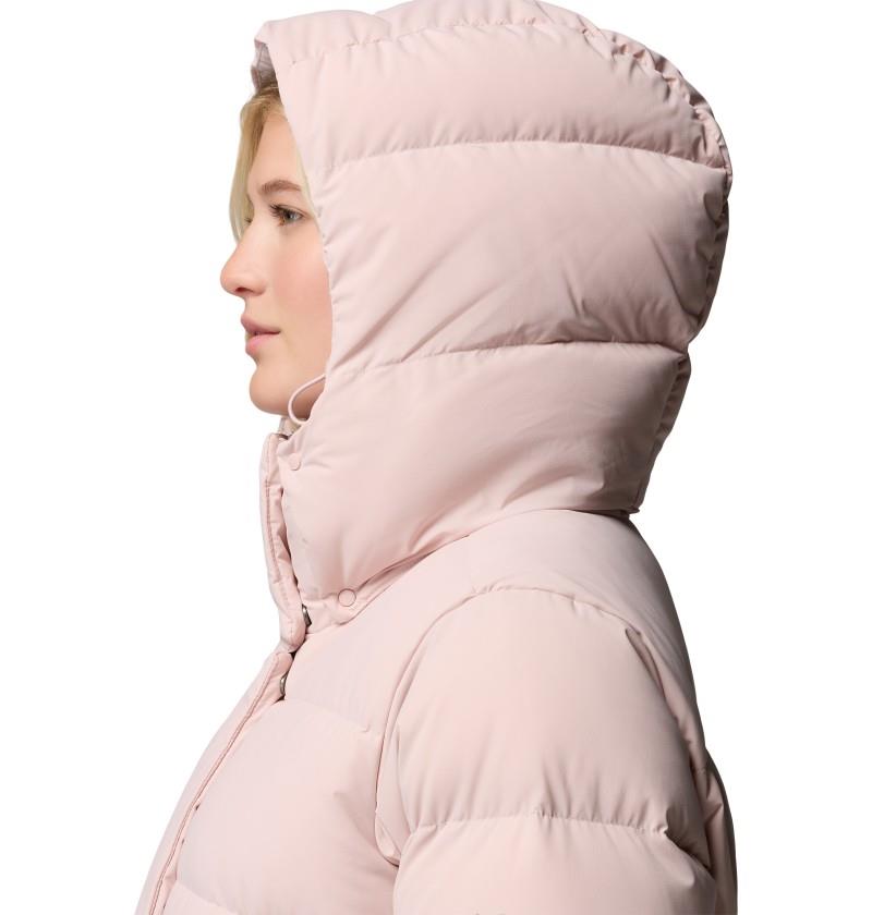 Amaze Puff Long Hooded Jacket - Womens - mineral pink 1