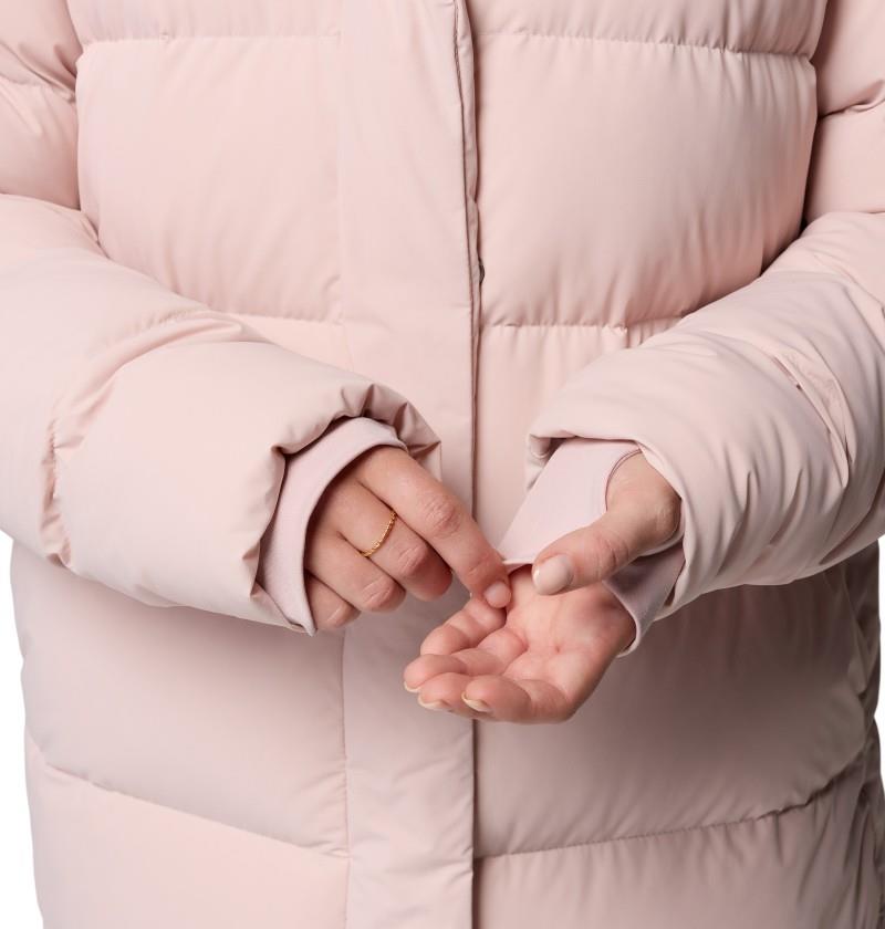 Amaze Puff Long Hooded Jacket - Womens - mineral pink 1