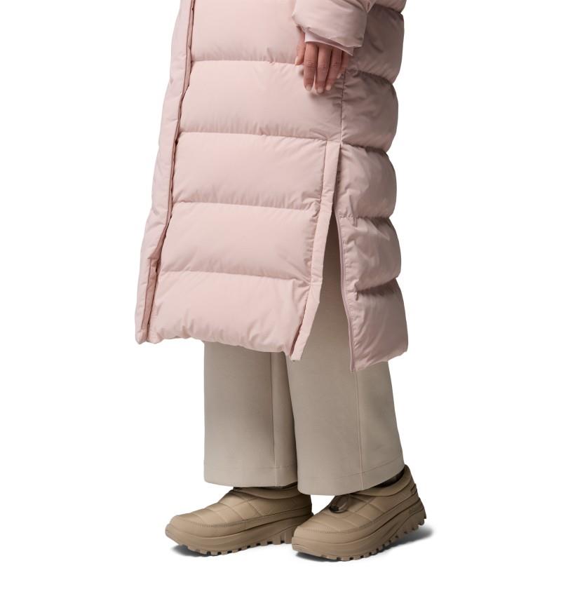Amaze Puff Long Hooded Jacket - Womens - mineral pink 1