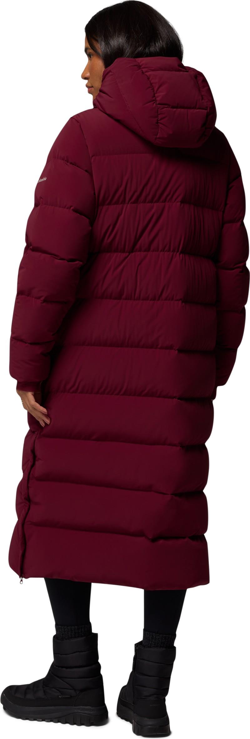 Amaze Puff Long Hooded Jacket - Womens - rich wine 1