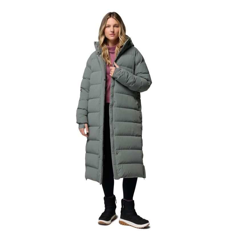 Amaze Puff Long Hooded Jacket - Womens - sedona sage 1