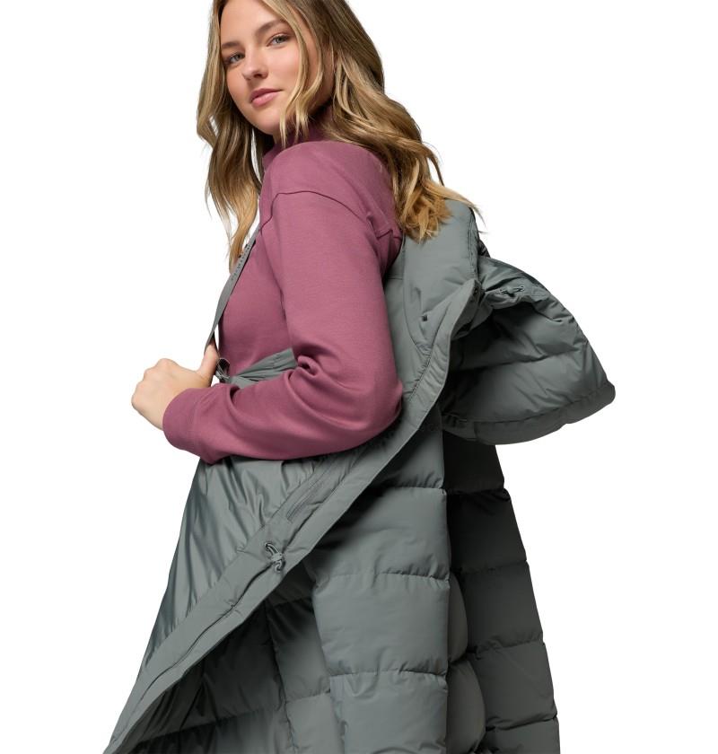 Amaze Puff Long Hooded Jacket - Womens - sedona sage 1