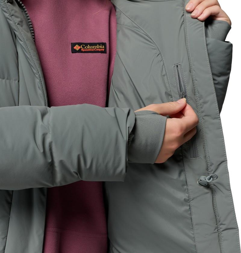 Amaze Puff Long Hooded Jacket - Womens - sedona sage 1