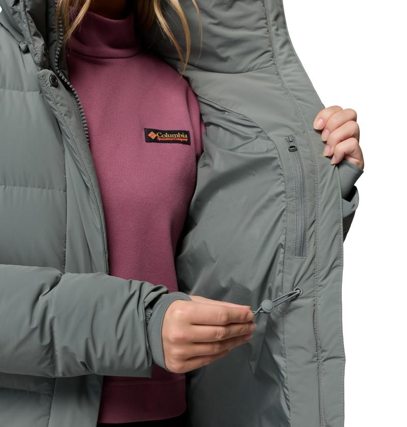 Amaze Puff Long Hooded Jacket - Womens - sedona sage 1