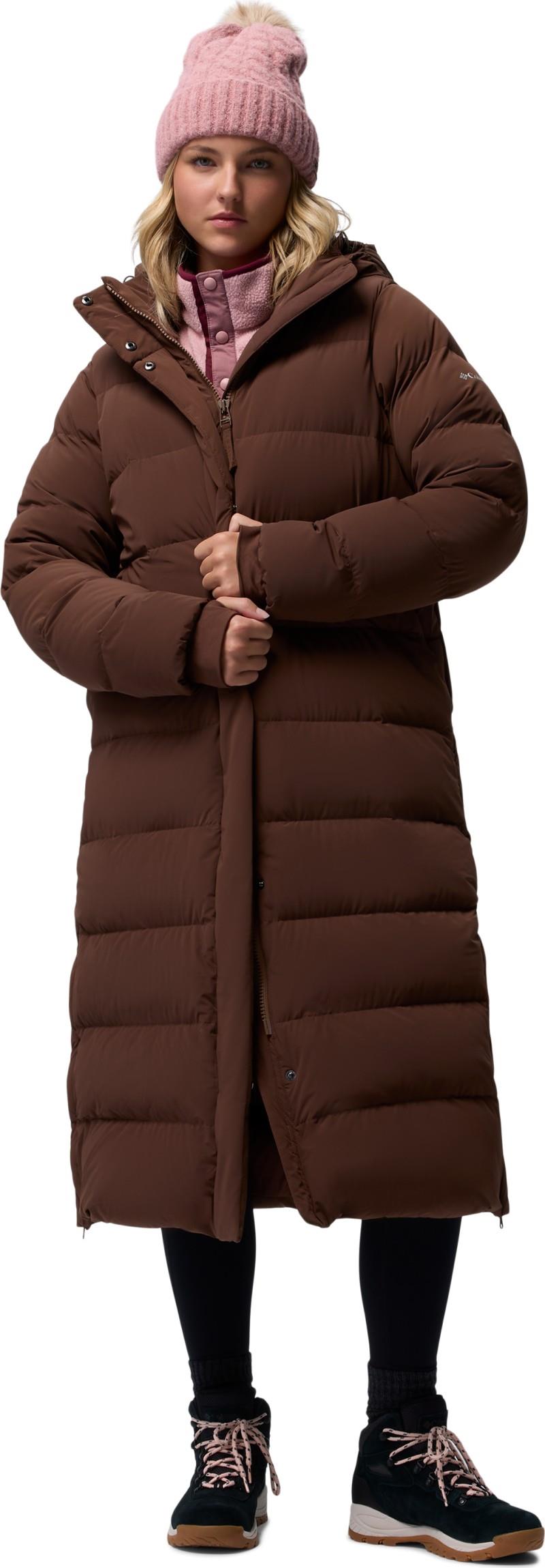 Amaze Puff Long Hooded Jacket - Womens - tobacco 1