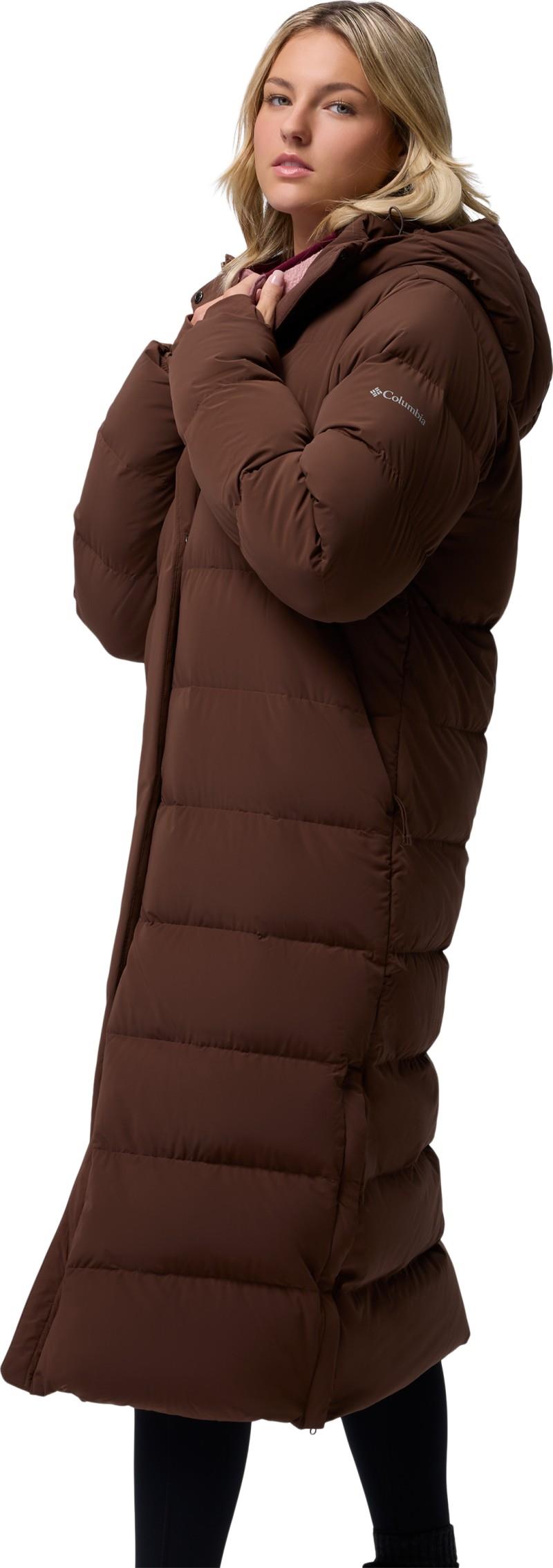 Amaze Puff Long Hooded Jacket - Womens - tobacco 1