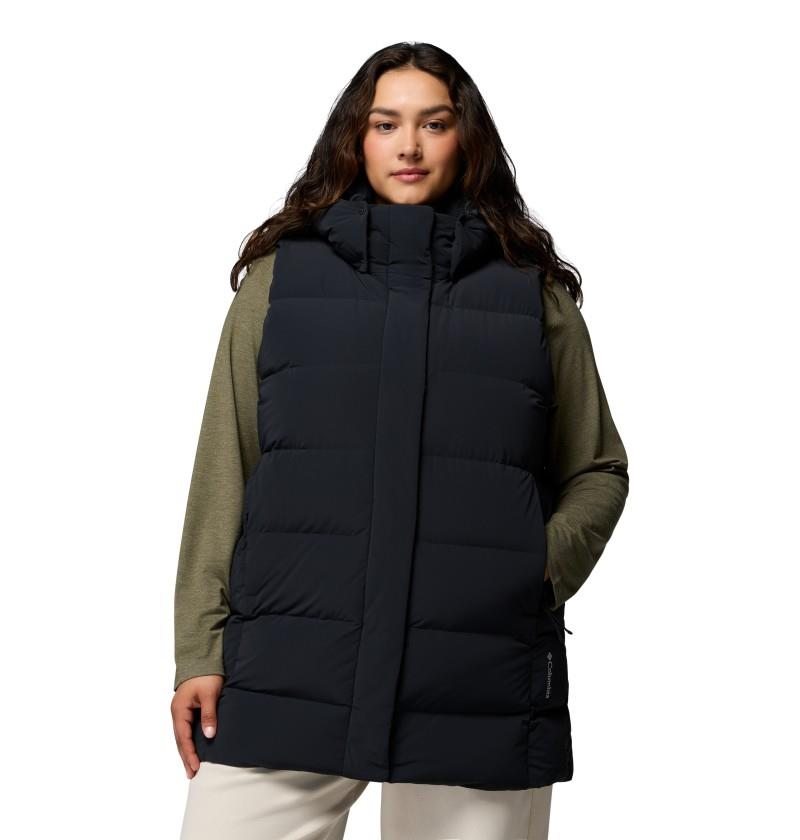 Amaze Puff Mid Hooded Vest, Extended - Womens - black 1