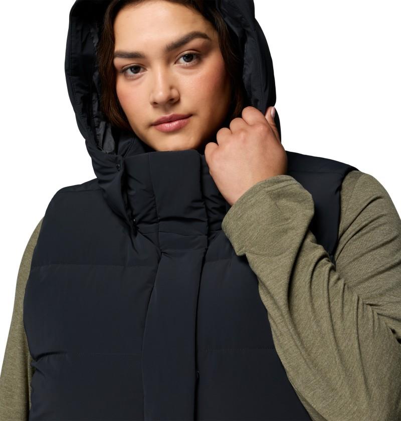 Amaze Puff Mid Hooded Vest, Extended - Womens - black 1