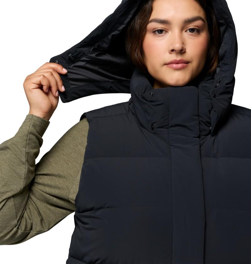 Amaze Puff Mid Hooded Vest, Extended - Womens - black 1